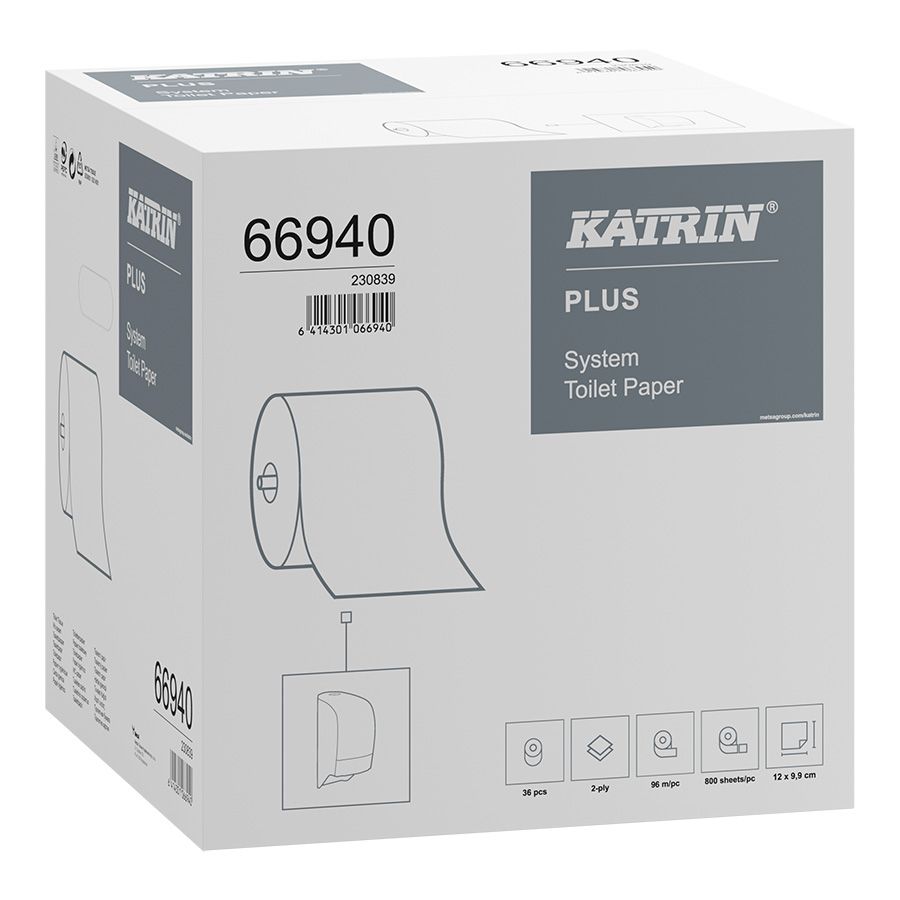 Katrin Plus 2 Ply Toilet Paper Rolls - White