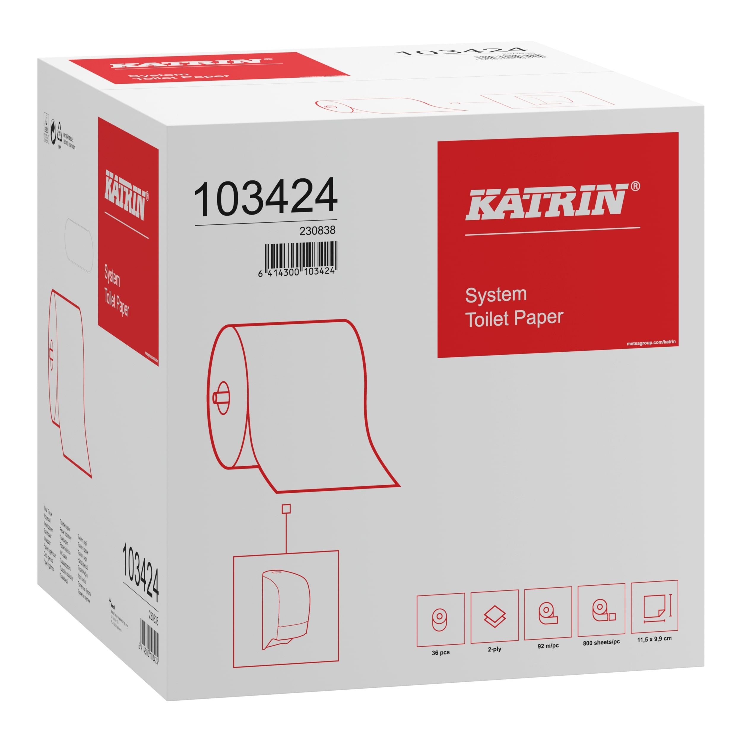 Katrin 2 Ply Toilet Paper Rolls - White
