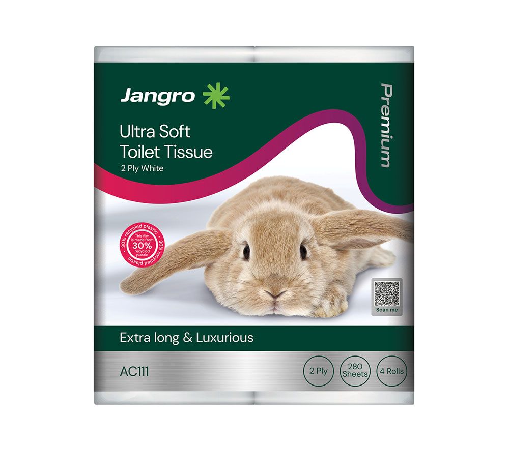 Jangro Premium 2 Ply Ultra Soft Toilet Rolls - White