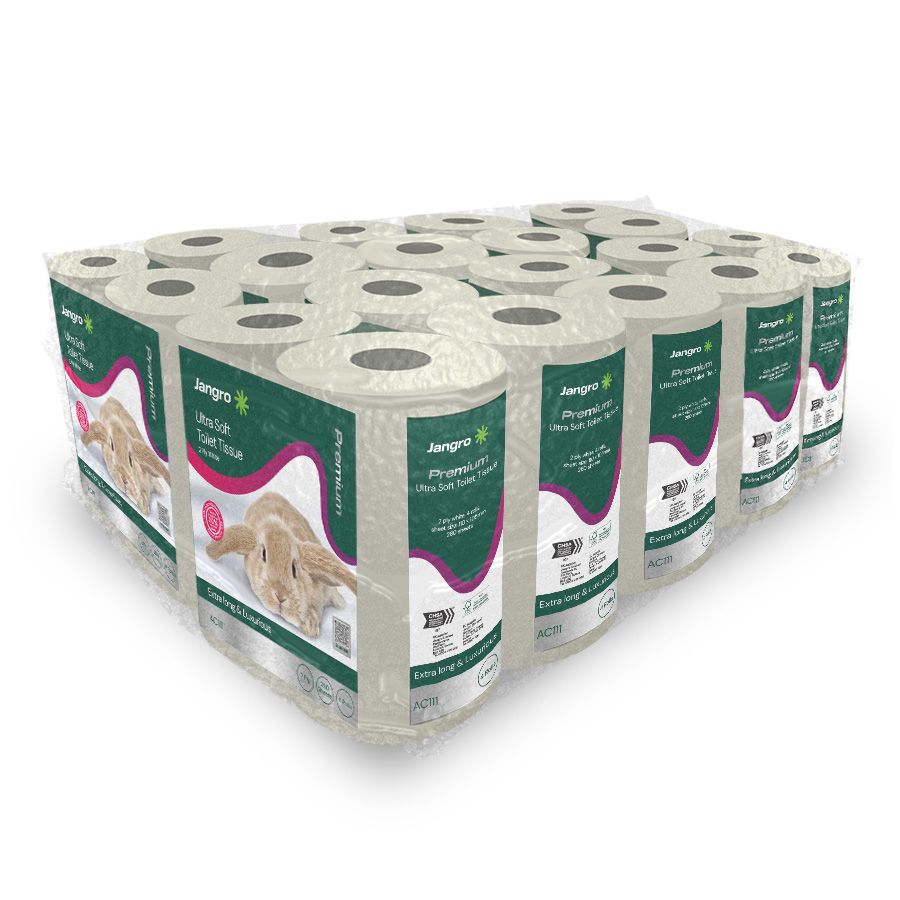 Jangro Premium 2 Ply Ultra Soft Toilet Rolls - White