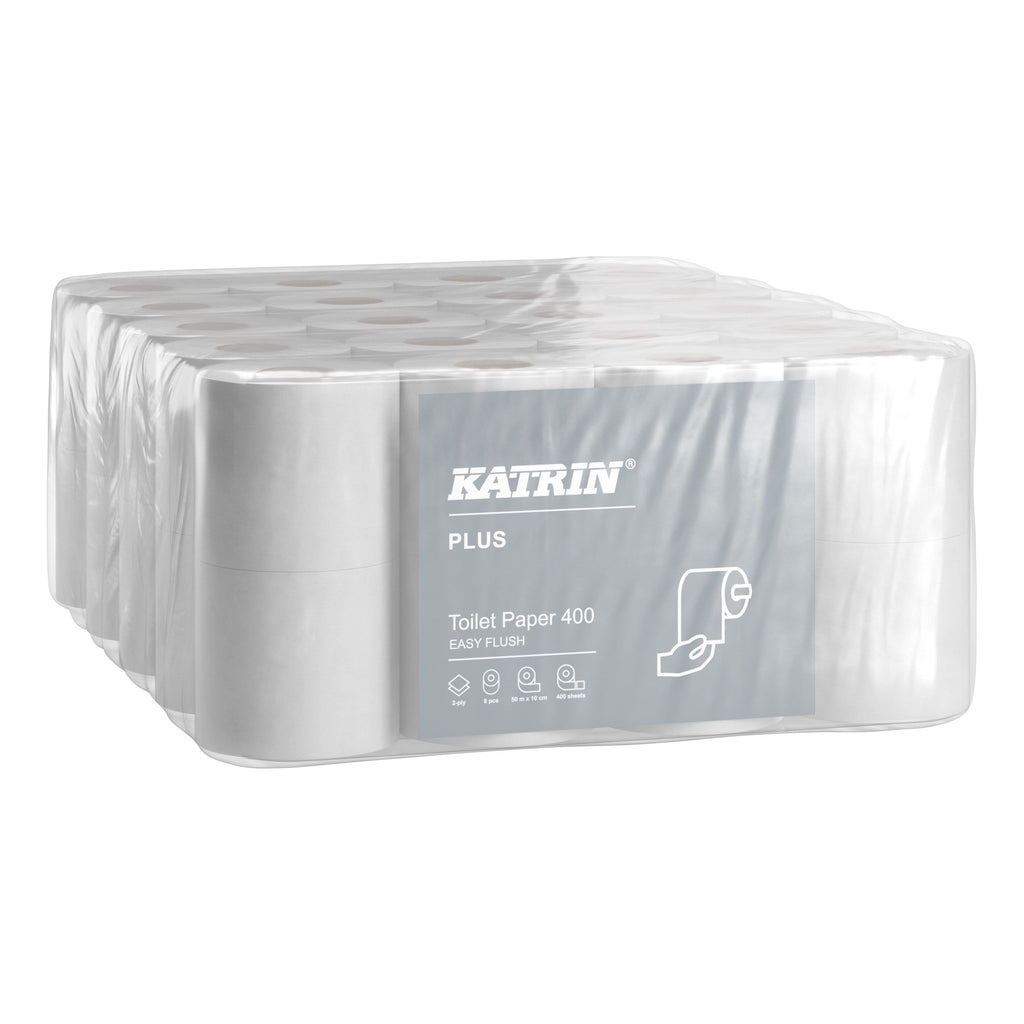 Easy Flush Katrin Plus Toilet Roll  400 (8 pack) 2Ply