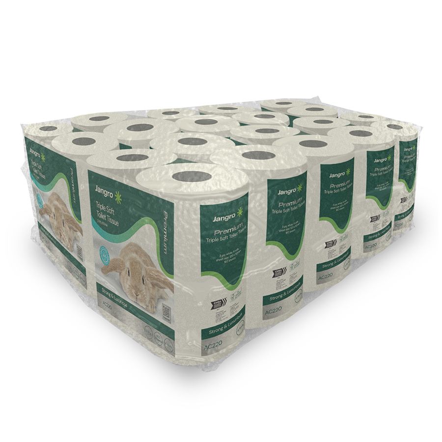 Jangro Premium 3 Ply Triple Soft Toilet Rolls - White