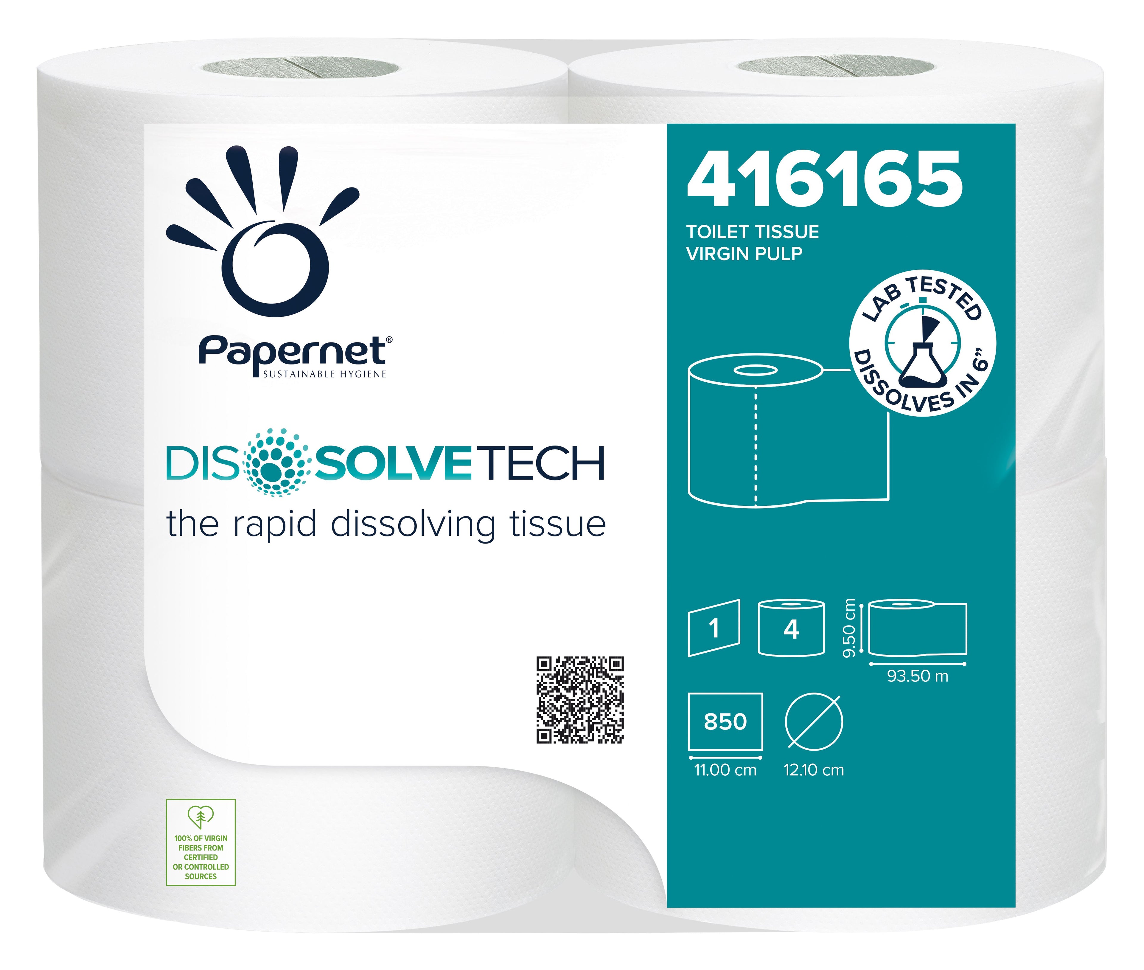 Dissolve Tech Conventional 1 Ply Toilet Rolls - White