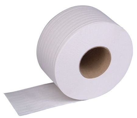 Jangro 2 Ply Mini Jumbo Toilet Rolls - 6cm - White