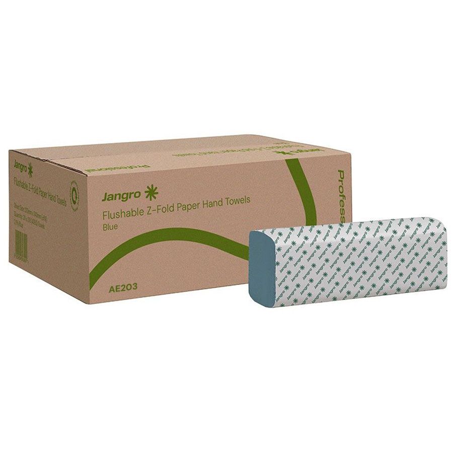 Jangro Z-Fold Hand Towel, Blue 1 ply