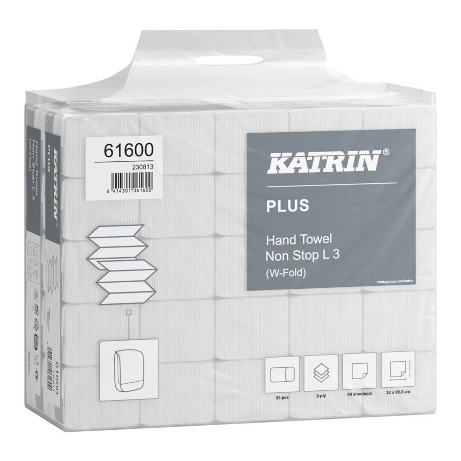 Katrin Plus 3 Ply W-Fold Paper Towels - L 3 - White