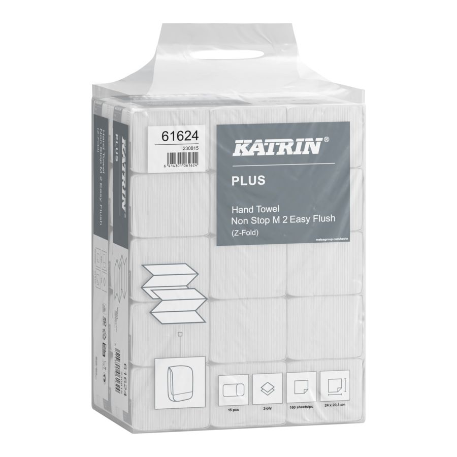 Katrin Plus EasyFlush 2 Ply Z-Fold Paper Towels - M 2