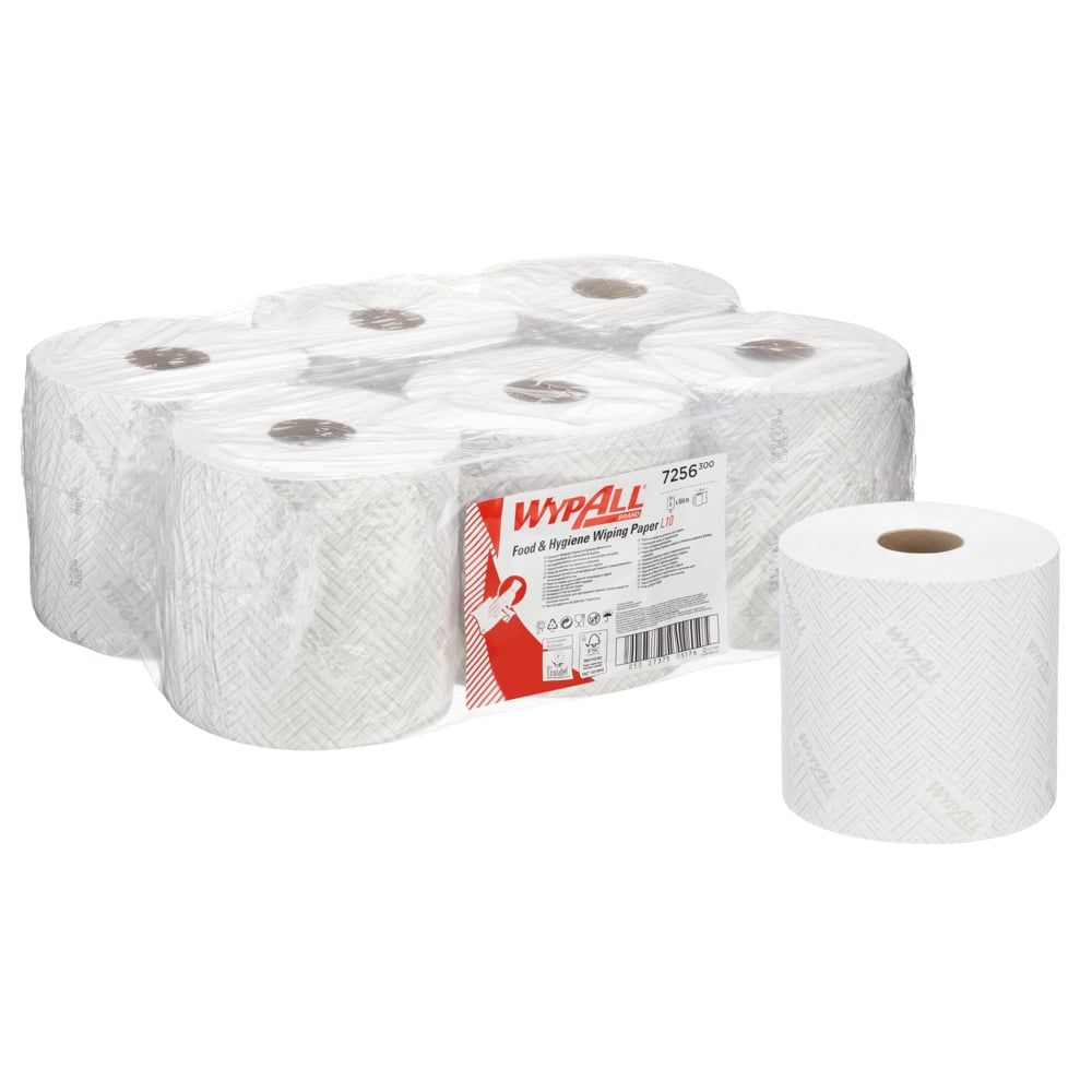 WypAll Food & Hygiene Wiping Paper L10 Centrefeed Rolls White