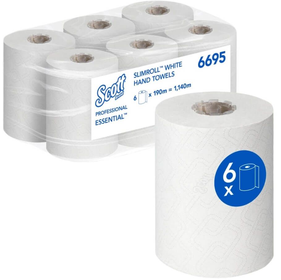 Scott® Essential™ Slimroll™ Rolled Hand Towels - White