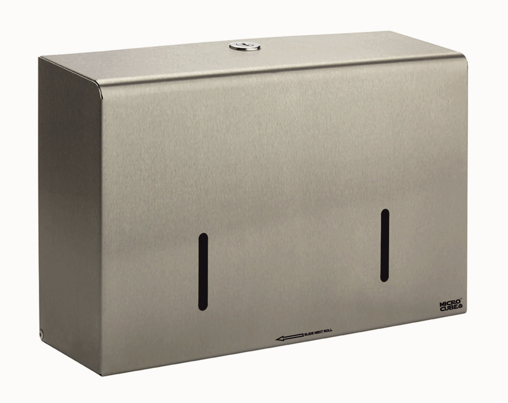 Stainless Steel Micro Mini Toilet Roll Dispenser - Twin