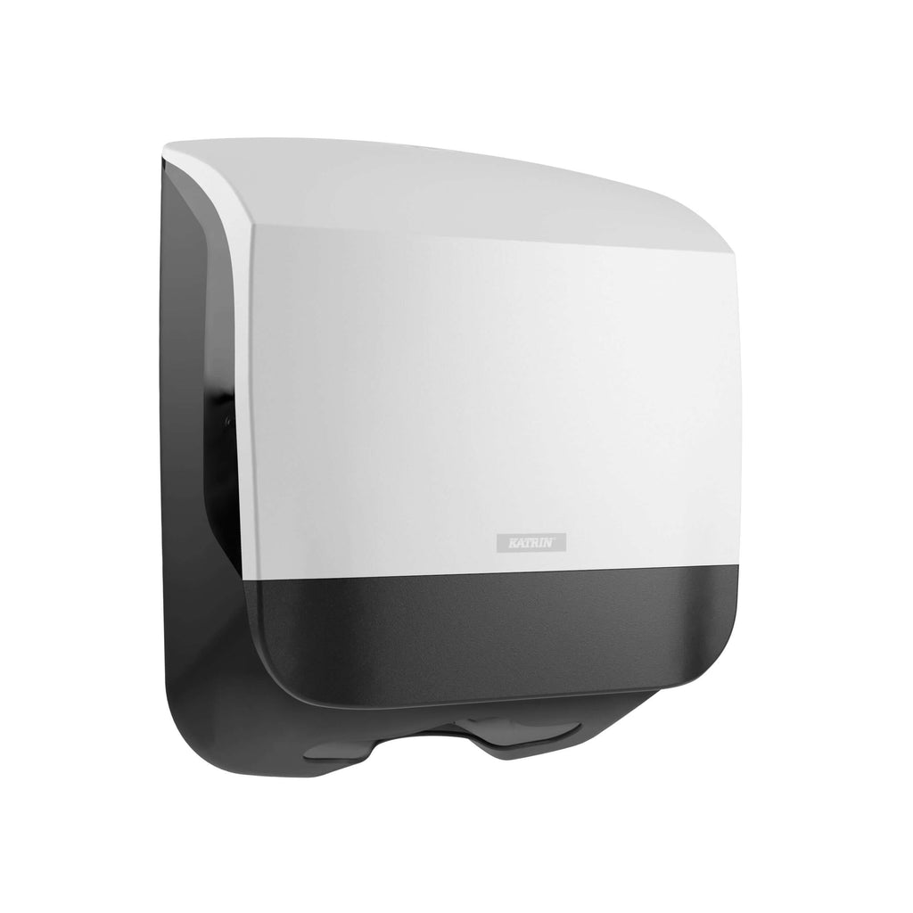 Katrin Plastic Dispenser Small For Folded Paper Hand Towels, White