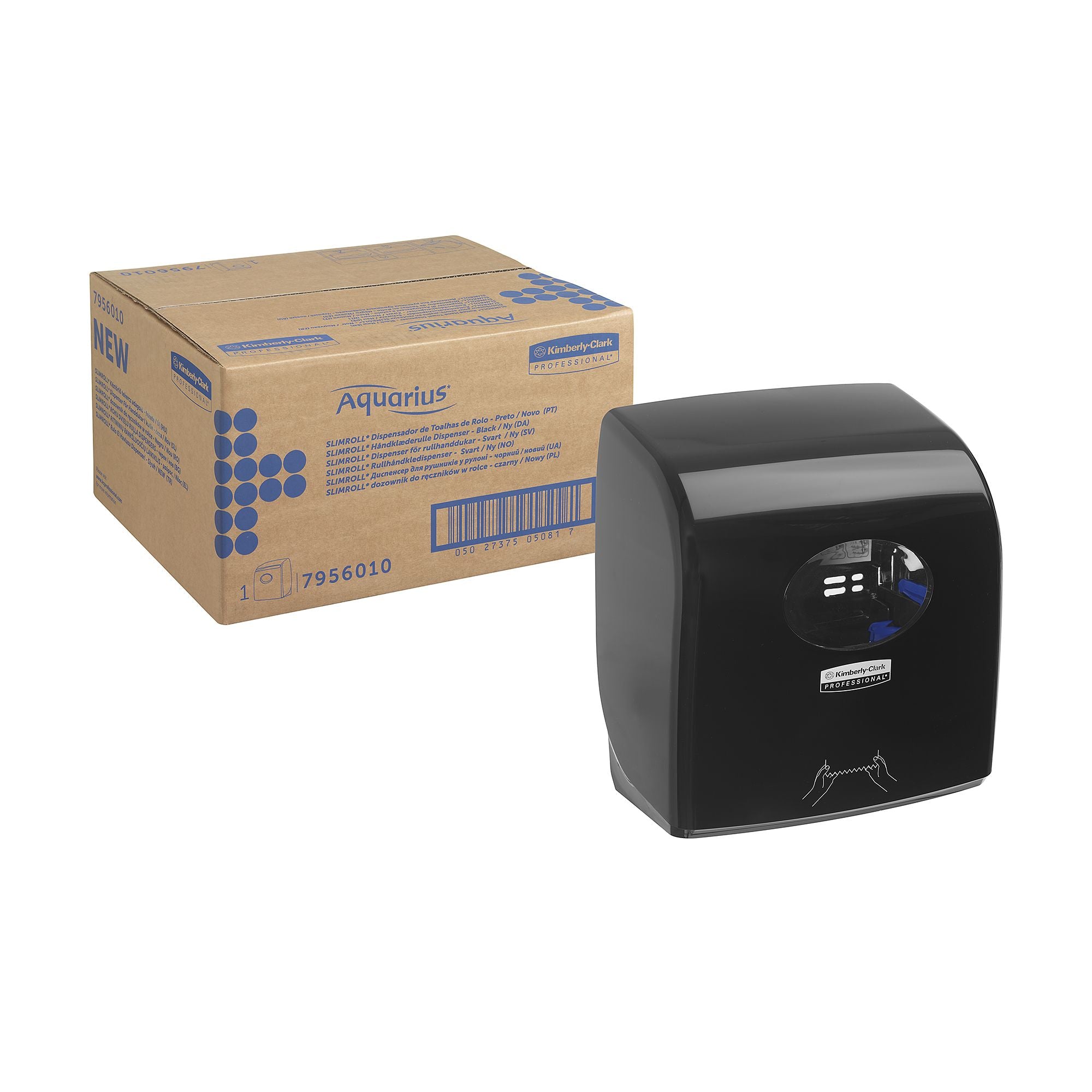 Aquarius  Slimroll Rolled Hand Towel Dispenser  Black