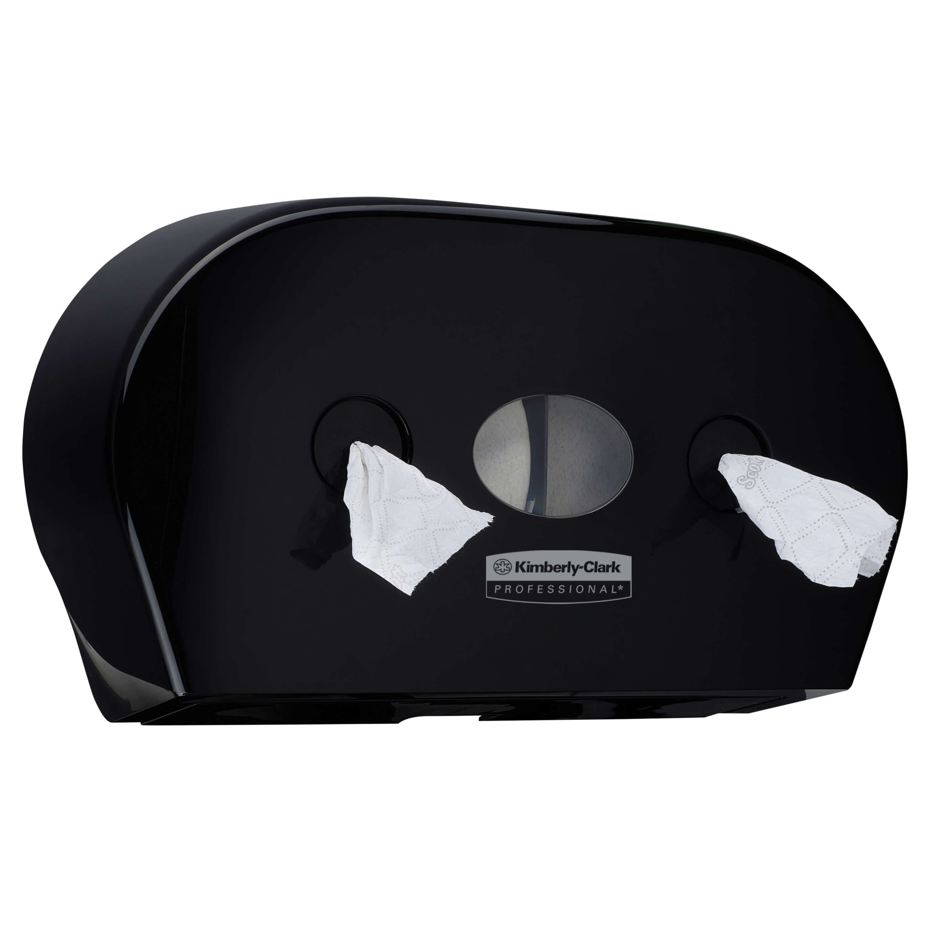Aquarius™ Mini Twin Roll Centrefeed Toilet Paper Dispenser - Black