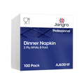 Jangro Professional Dinner 2 Ply Napkins - 8 Fold - White