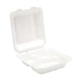 Bagasse 3 Compartment Meal Box - 8"