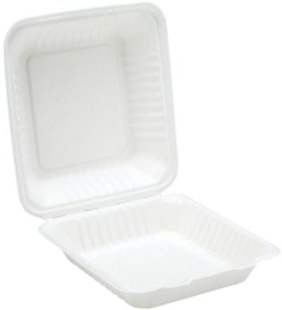 Bagasse Clamshell Meal Box - 9"