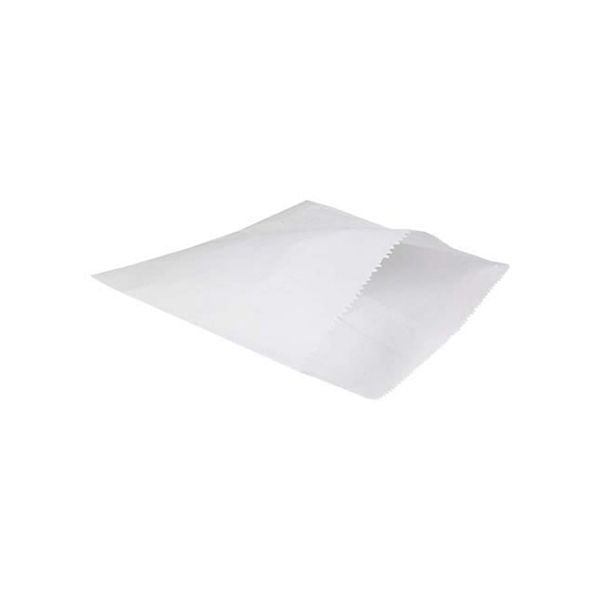 Flat Paper Strung Bags - 10" - White