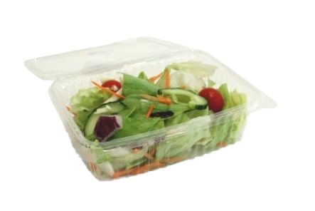 Rectangular Salad Container with Hinged Lid - 1000ml