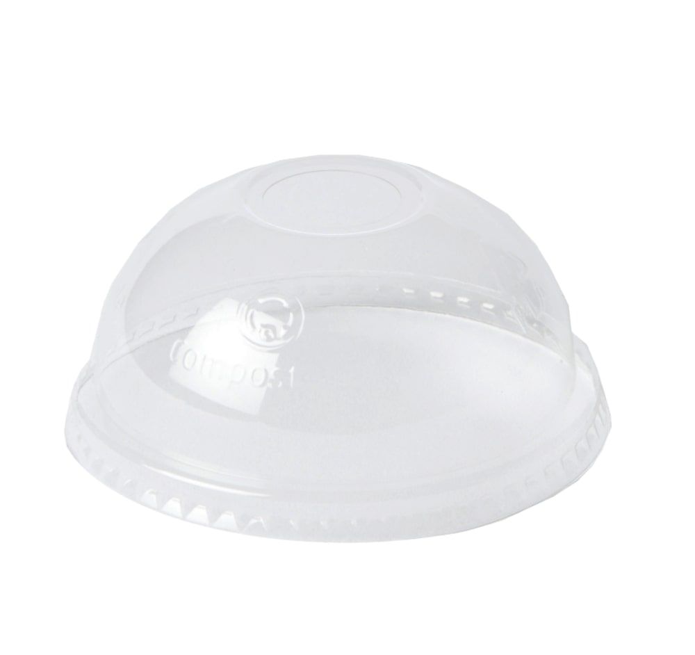 PLA Smoothie Domed Straw Hole Lid - Clear