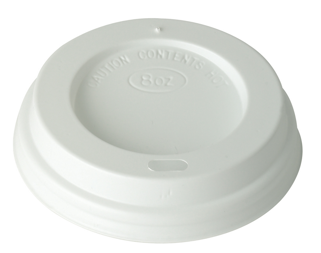 Sip-Thru Lid - 12oz Prism / 8oz Ripple - White
