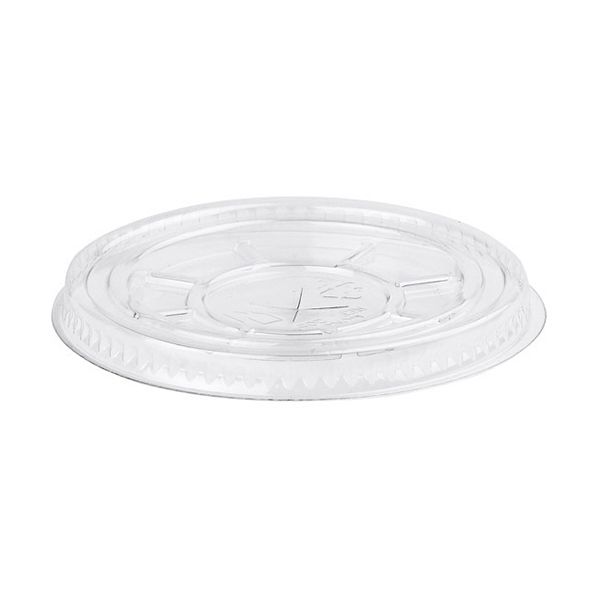 Disposable rPET Flat Straw Slot Lid - Clear