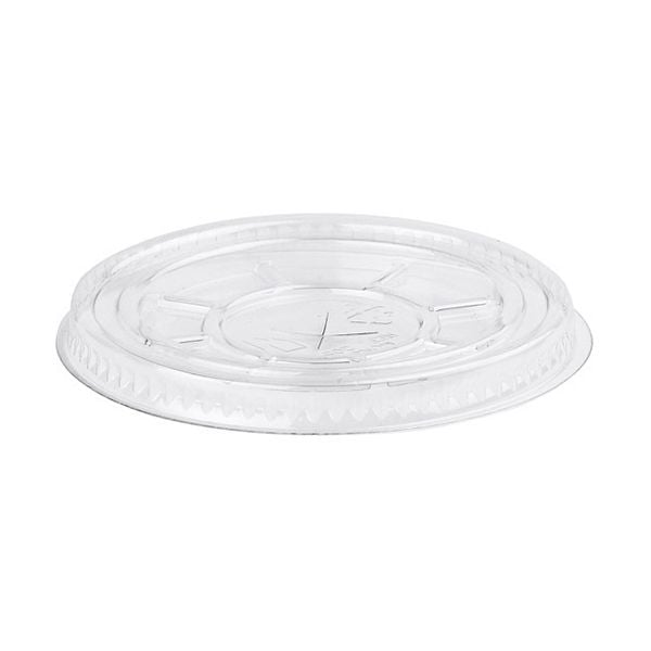 Disposable rRET Flat Straw Slot Lid - 8oz to 12oz - Clear