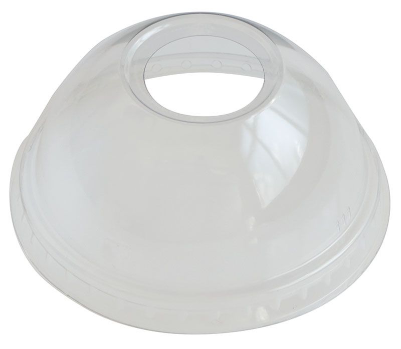 100% r-PET Dome Holed Lid - 78mm
