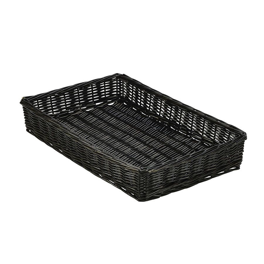 Wicker Display Basket - 40cm x 25cm x 12cm - Black