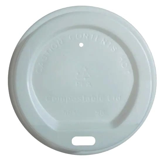 Edenware PLA Sip-Through Coffee Cup Lid - 8oz - White