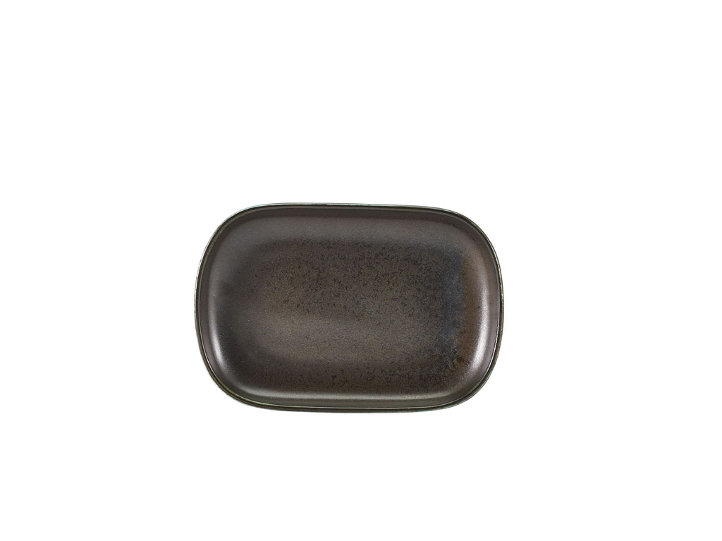 GenWare Terra Porcelain Rectangular Plates - 24cm - Cinder Black