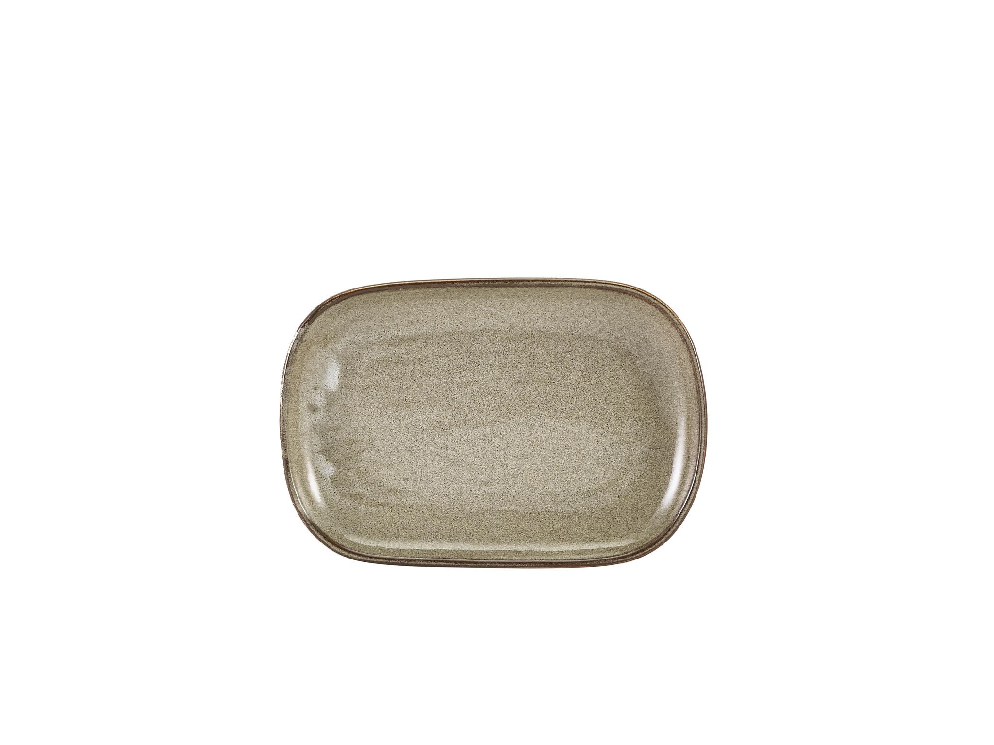 GenWare Terra Porcelain Rectangular Plates - 24cm - Smoke Grey