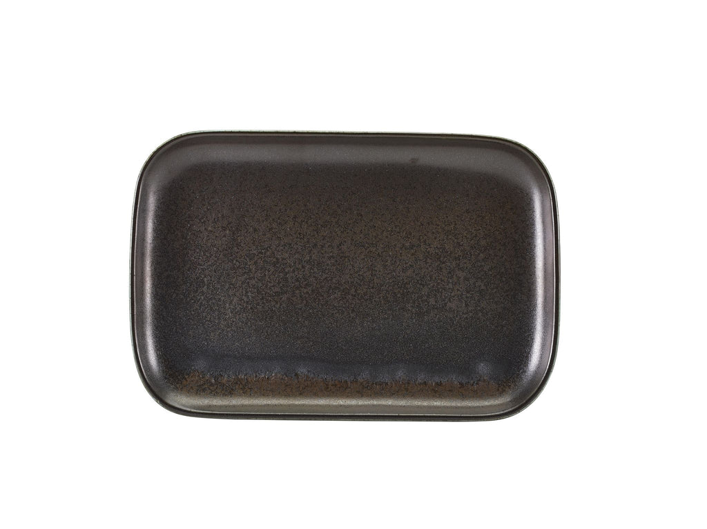 GenWare Terra Porcelain Rectangular Plates - 34.5cm - Cinder Black