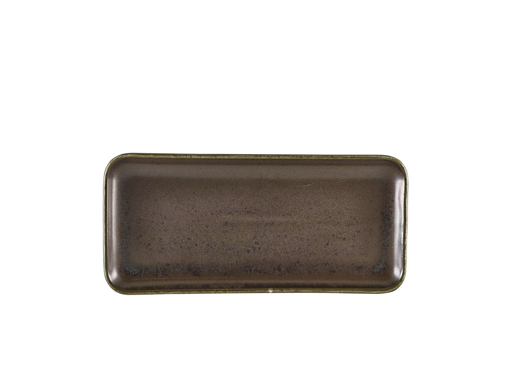 GenWare Terra Porcelain Narrow Rectangular Plates - 27cm - Cinder Black