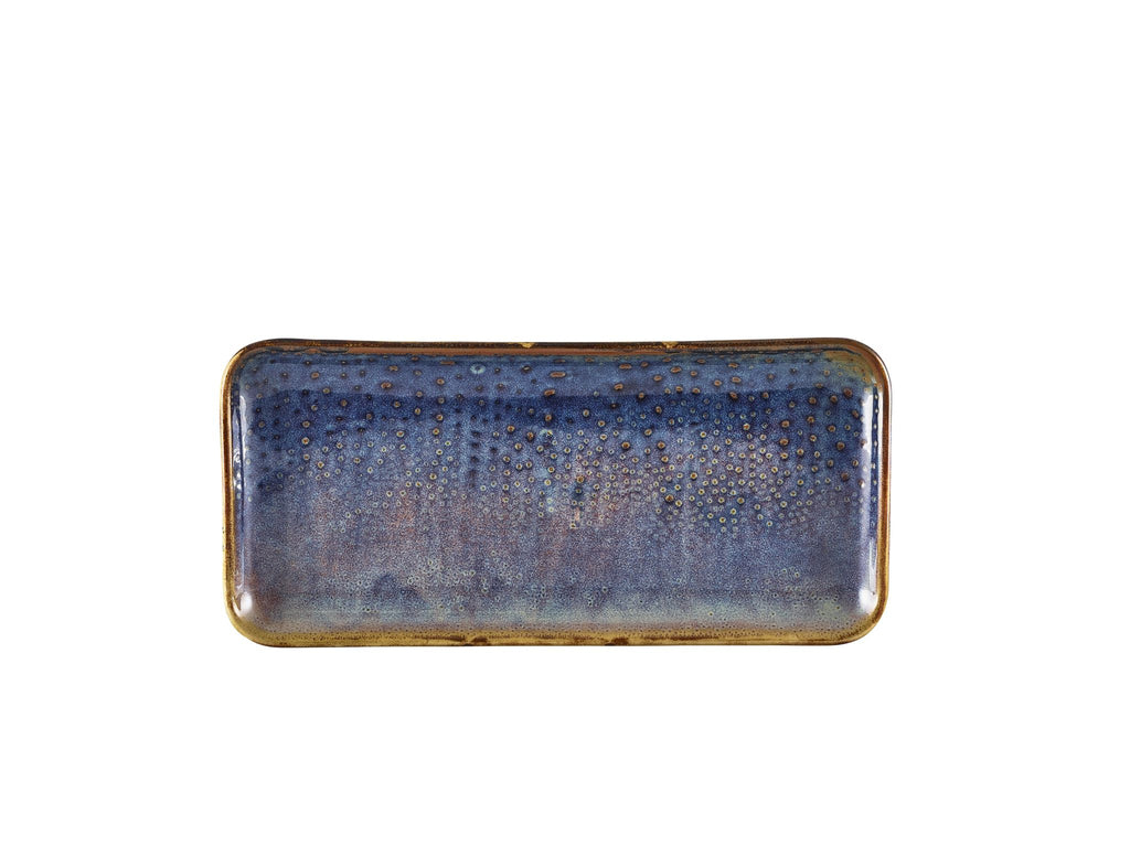 GenWare Terra Porcelain Narrow Rectangular Plates - 27cm - Aqua Blue