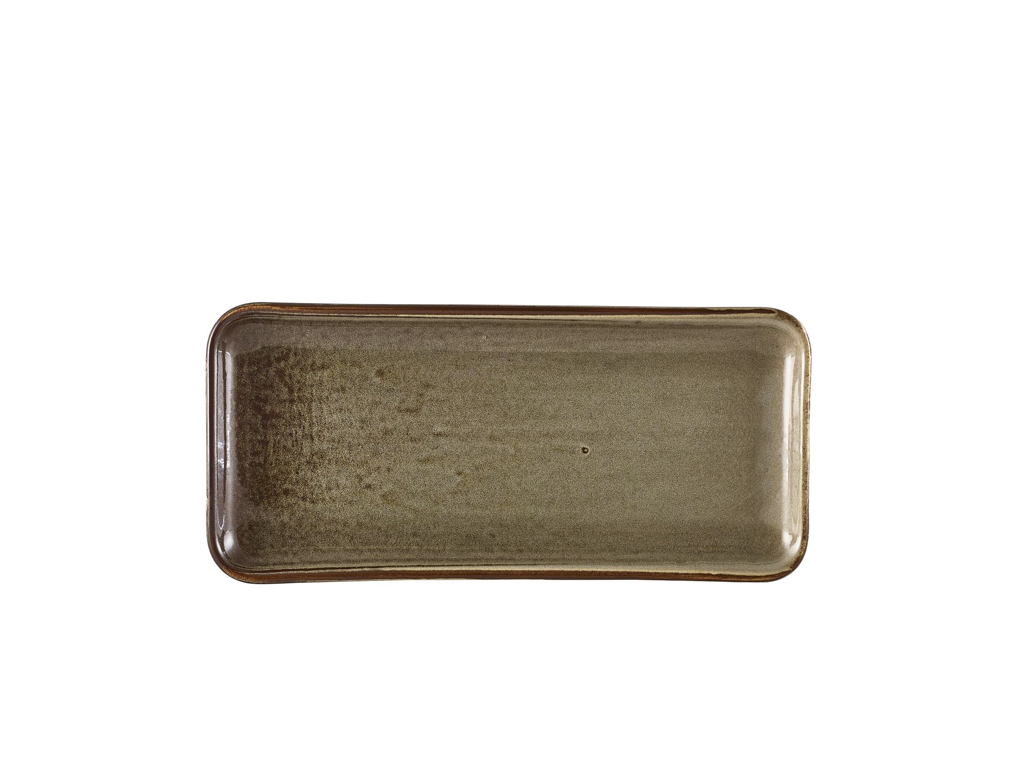 GenWare Terra Porcelain Narrow Rectangular Plates - 27cm - Smoke Grey