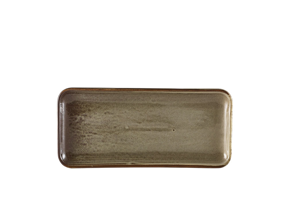 GenWare Terra Porcelain Narrow Rectangular Plates - 27cm - Smoke Grey