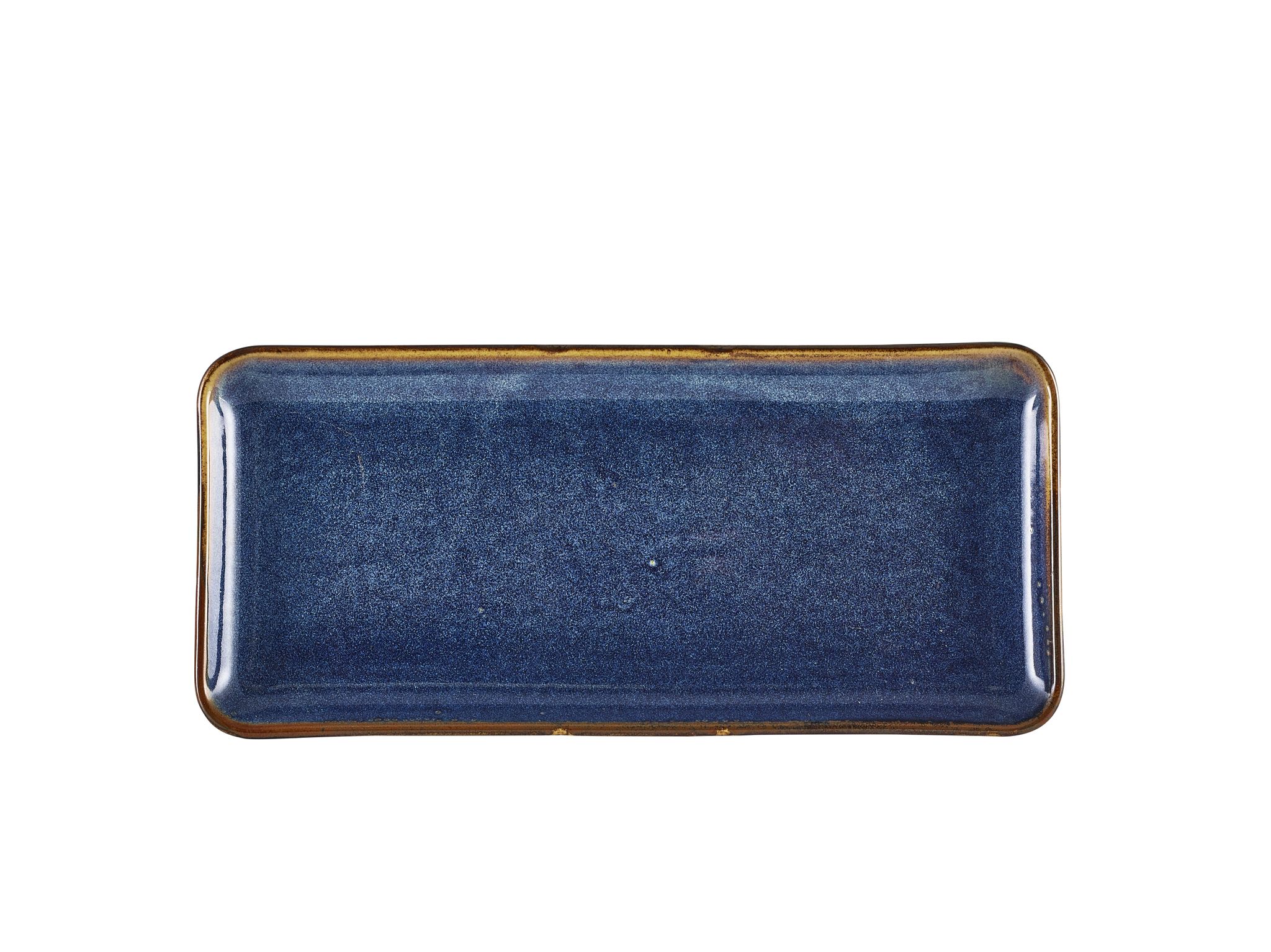 GenWare Terra Porcelain Narrow Rectangular Plates - 31cm - Aqua Blue