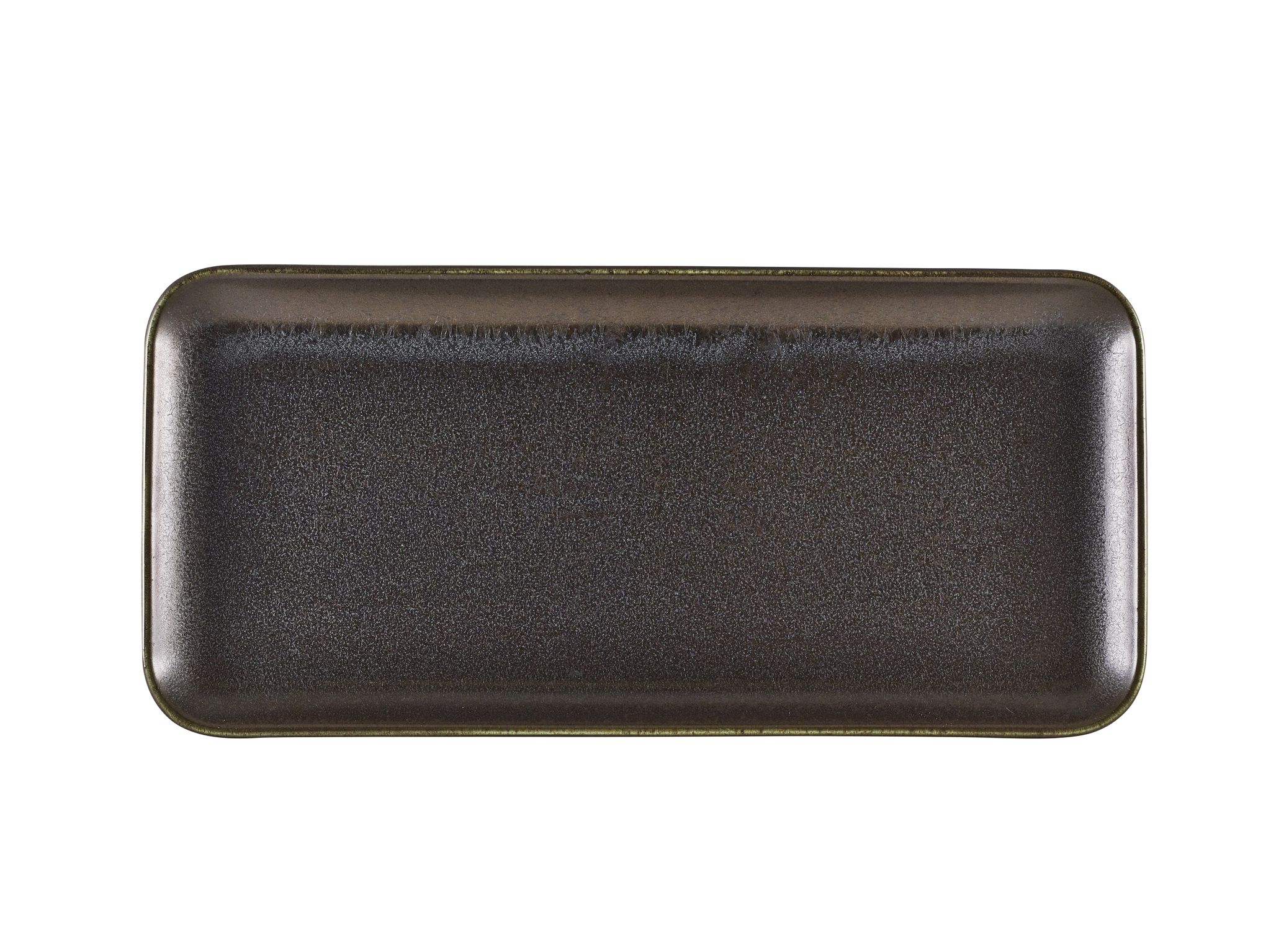 GenWare Terra Porcelain Narrow Rectangular Plates - 36cm - Cinder Black