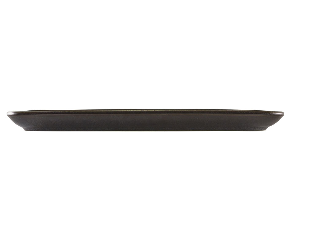 GenWare Terra Porcelain Narrow Rectangular Plates - 36cm - Cinder Black
