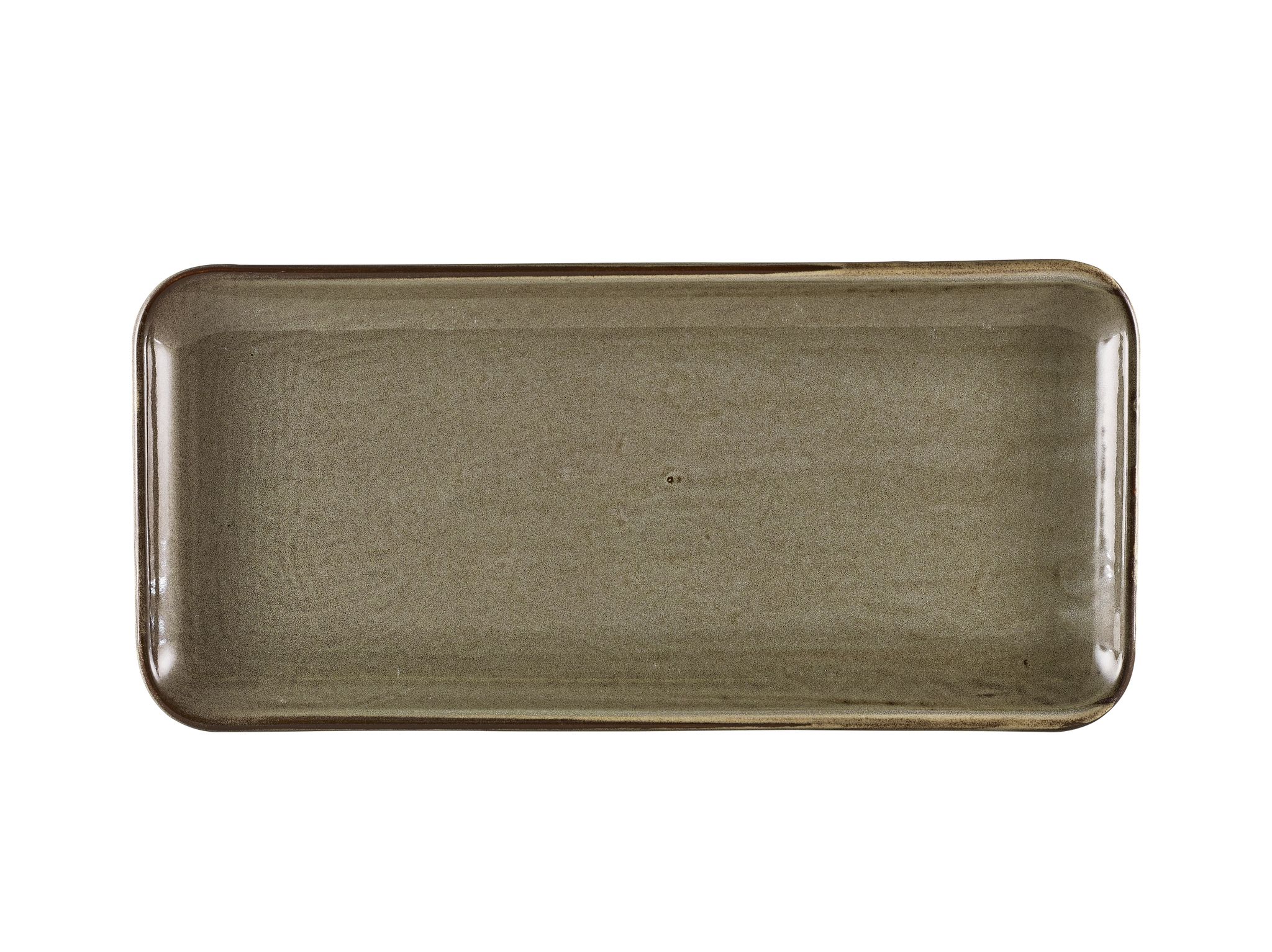 GenWare Terra Porcelain Narrow Rectangular Plates - 36cm - Smoke Grey