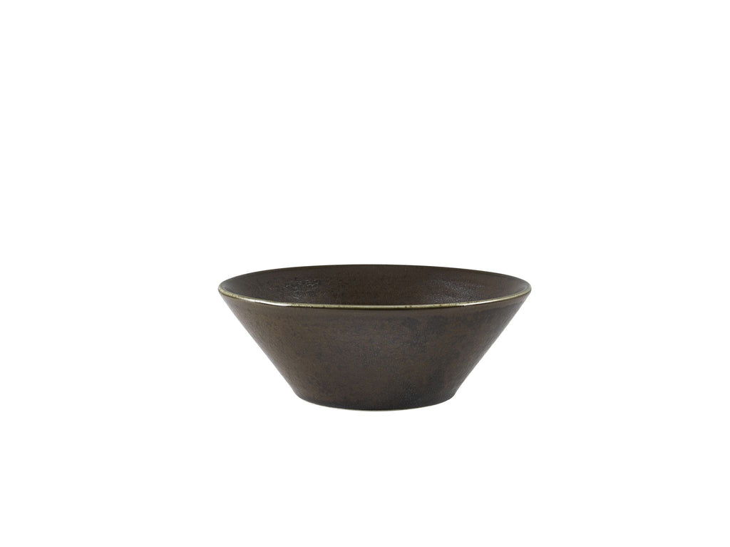 GenWare Terra Porcelain Conical Bowls - 16cm - Cinder Black