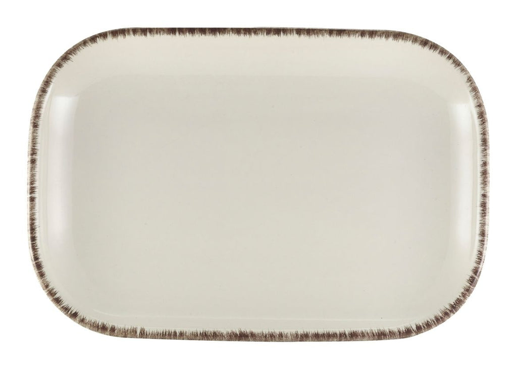 GenWare Terra Stoneware Rectangular Plates - 29cm - Sereno Grey