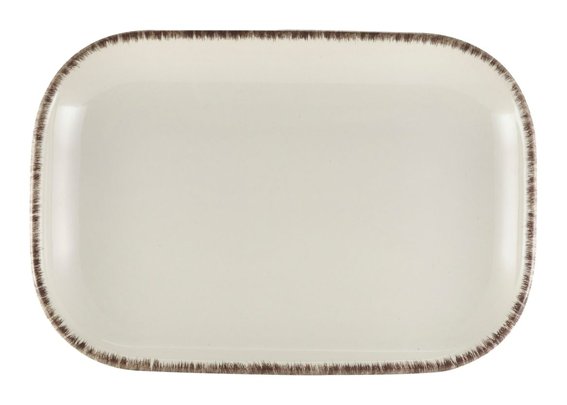 GenWare Terra Stoneware Rectangular Plates - 29cm - Sereno Grey