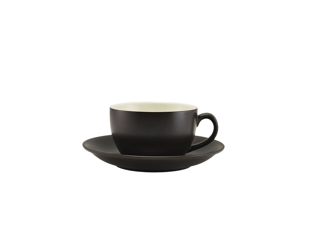 GenWare Porcelain Saucers - 16cm - Matt Black