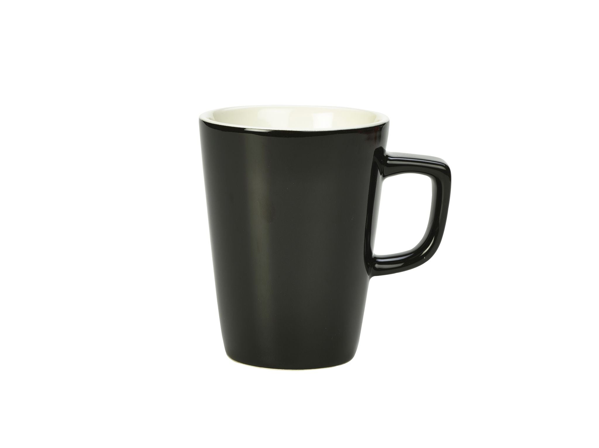GenWare Porcelain Latte Mugs - 340ml - Black