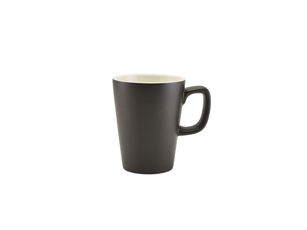 GenWare Porcelain Latte Mugs - 340ml - Matt Black