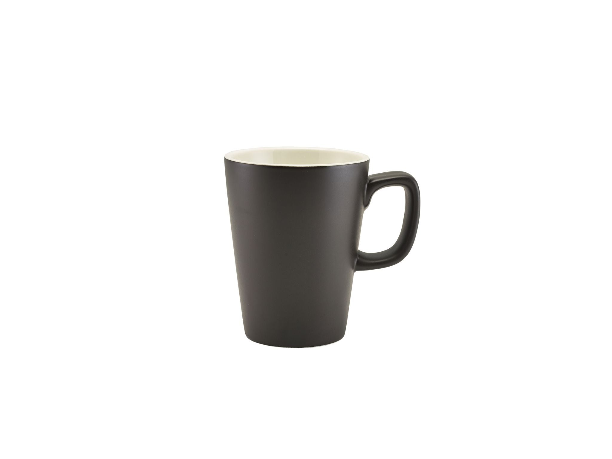 GenWare Porcelain Latte Mugs - 340ml - Matt Black