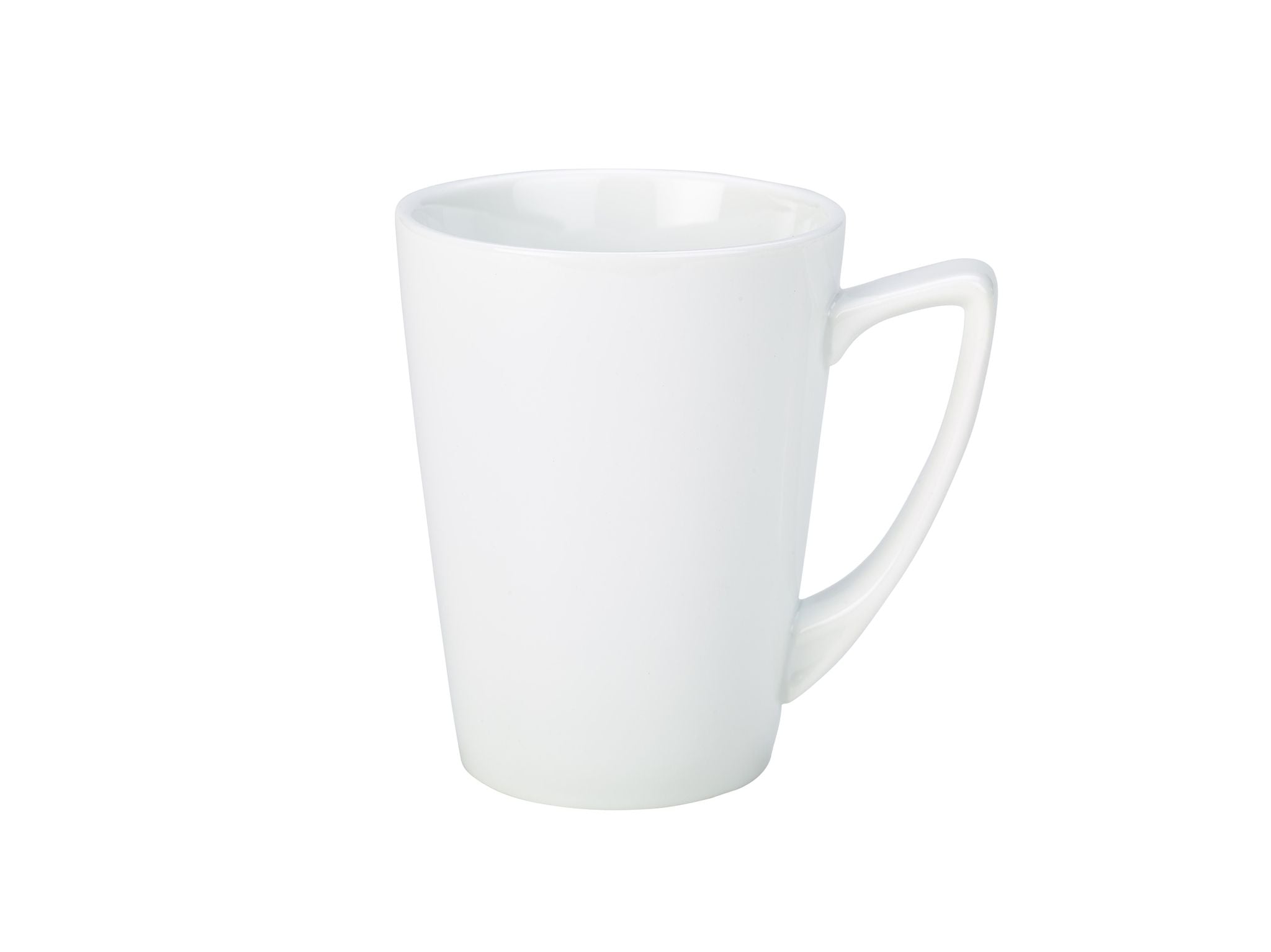 GenWare Porcelain Angled Handled Mugs - 350ml - White