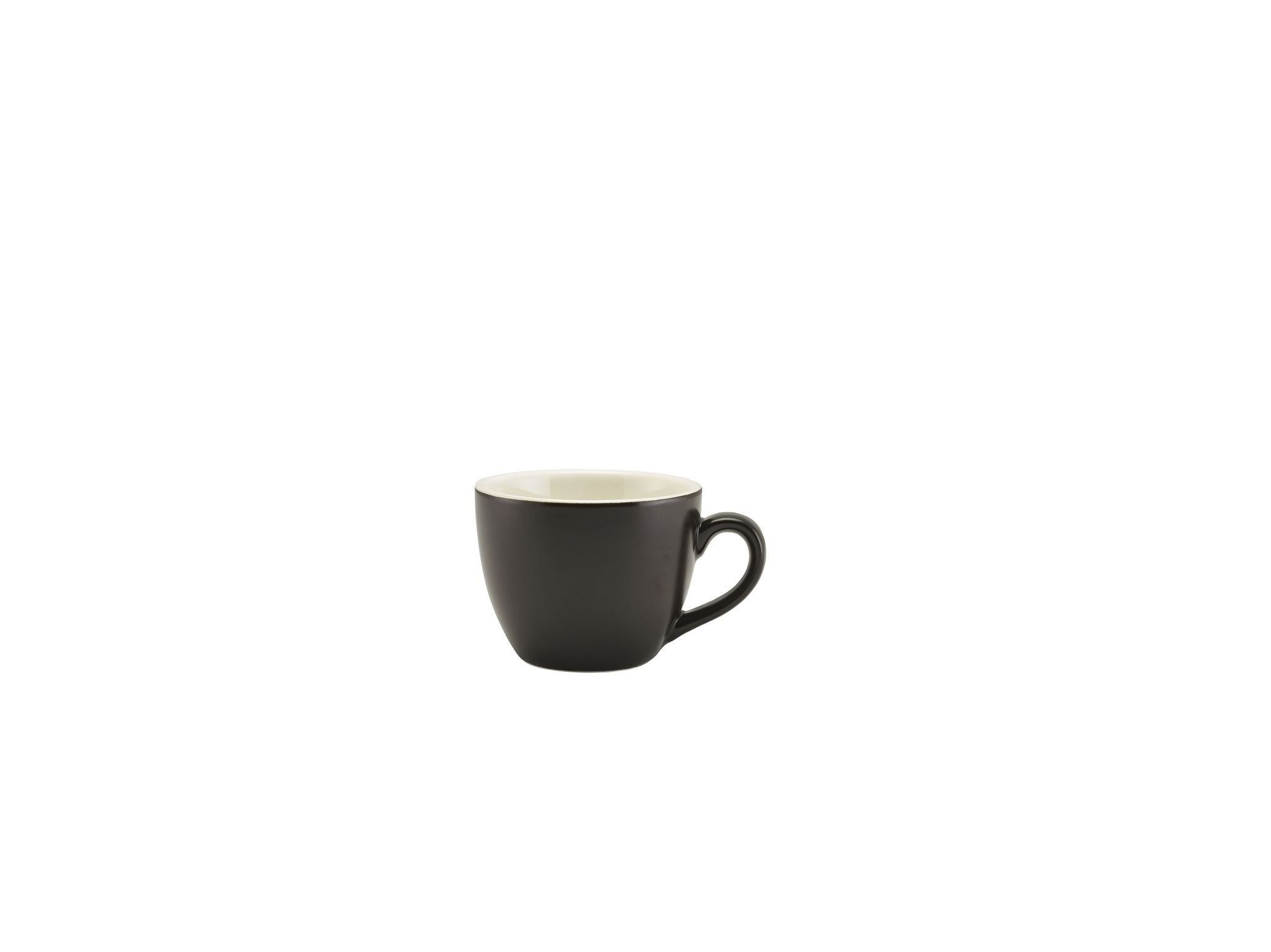 GenWare Porcelain Bowl Shaped Cups - 90ml - Matt Black