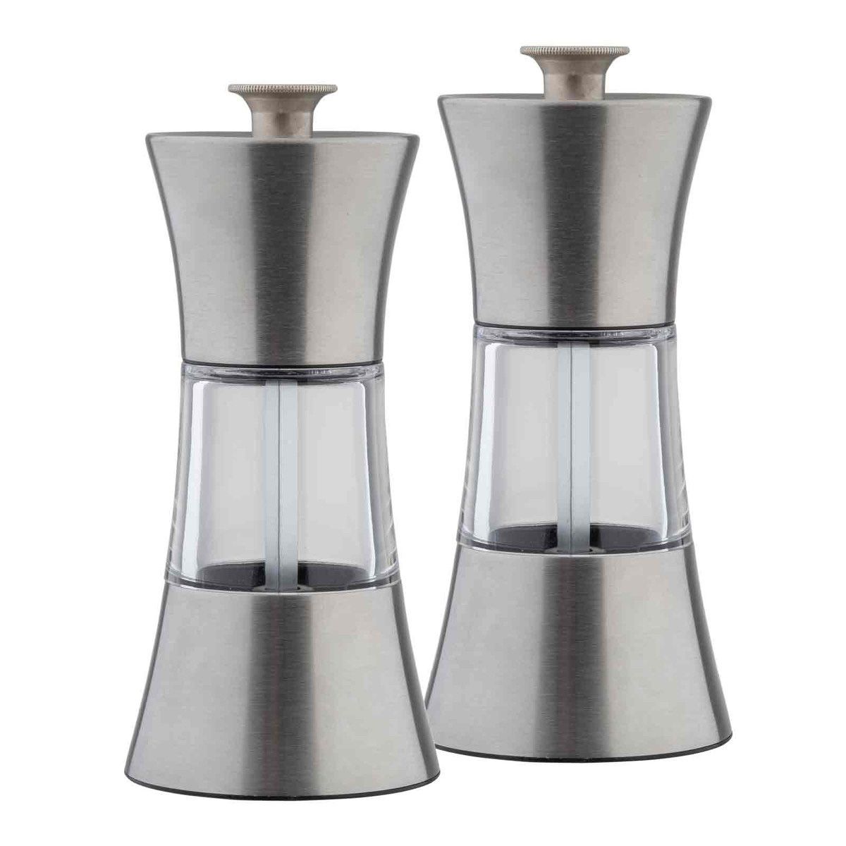 Salt and Pepper Mill Set - Brushed Stainless Steel